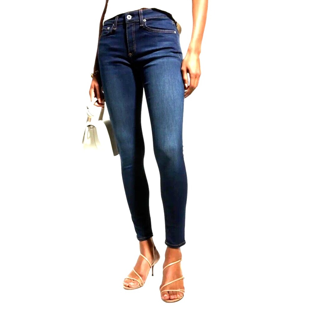 Rag & Bone Denim Jean Cate Mid Rise Skinny Denim Made USA Wonderland Blue 25 EUC